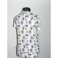 Delikatna bluzka z lejącym dekoltem typu woda - fioletowe bzy